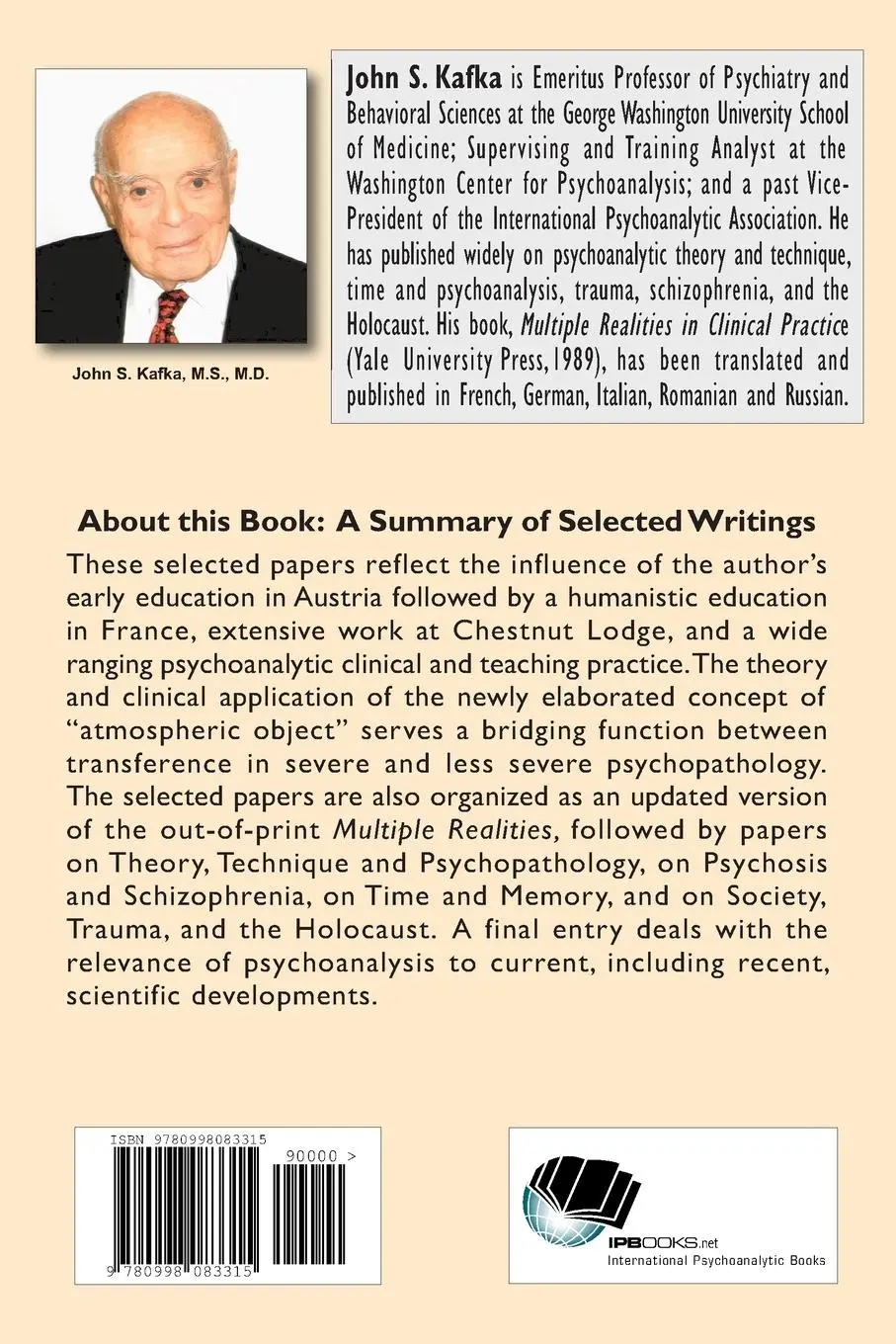 Rückseite: 9780998083315 | Psychoanalysis | John S Kafka | Taschenbuch | Kartoniert / Broschiert