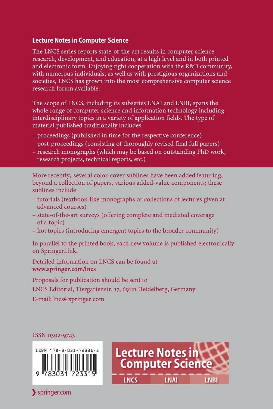 Rückseite: 9783031723315 | Artificial Neural Networks and Machine Learning - ICANN 2024 | Buch