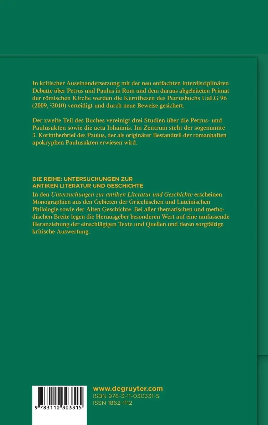 Rückseite: 9783110303315 | Petrus und Paulus in Jerusalem und Rom | Otto Zwierlein | Buch | XIV