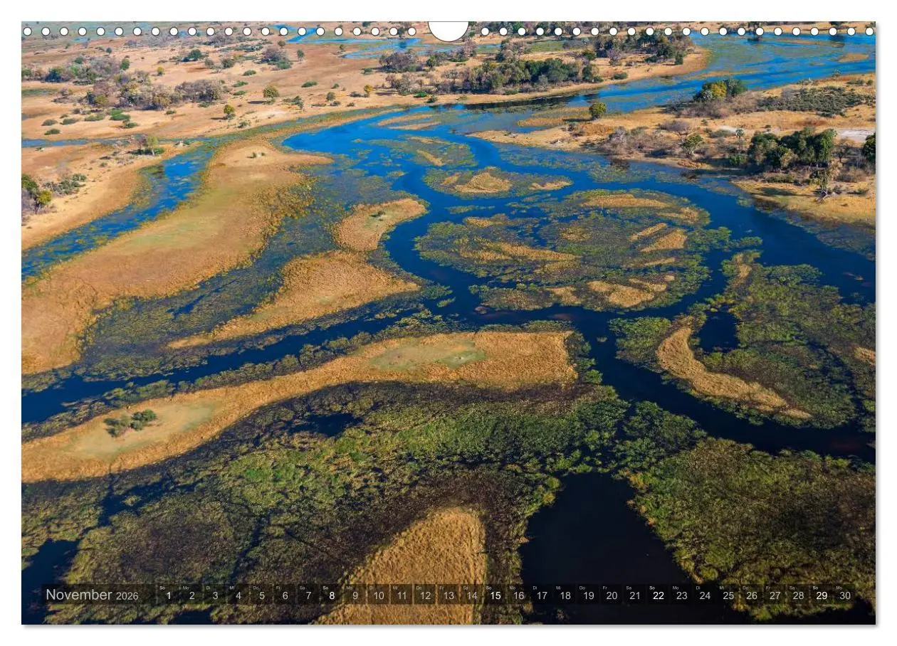 Bild: 9783516093315 | Okavango - Das Delta von oben (Wandkalender 2026 DIN A3 quer),...
