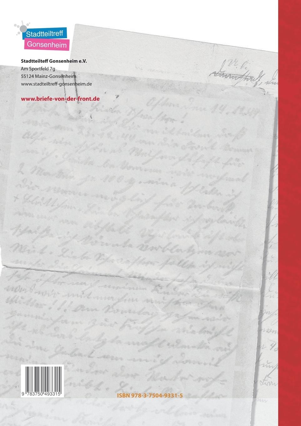Rückseite: 9783750493315 | Briefe von der Front | Katalog und Materialsammlung zur Ausstellung