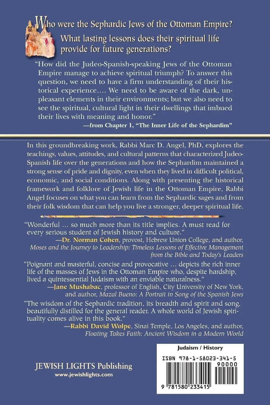 Rückseite: 9781580233415 | Foundations of Sephardic Spirituality | Rabbi Marc D. Angel | Buch