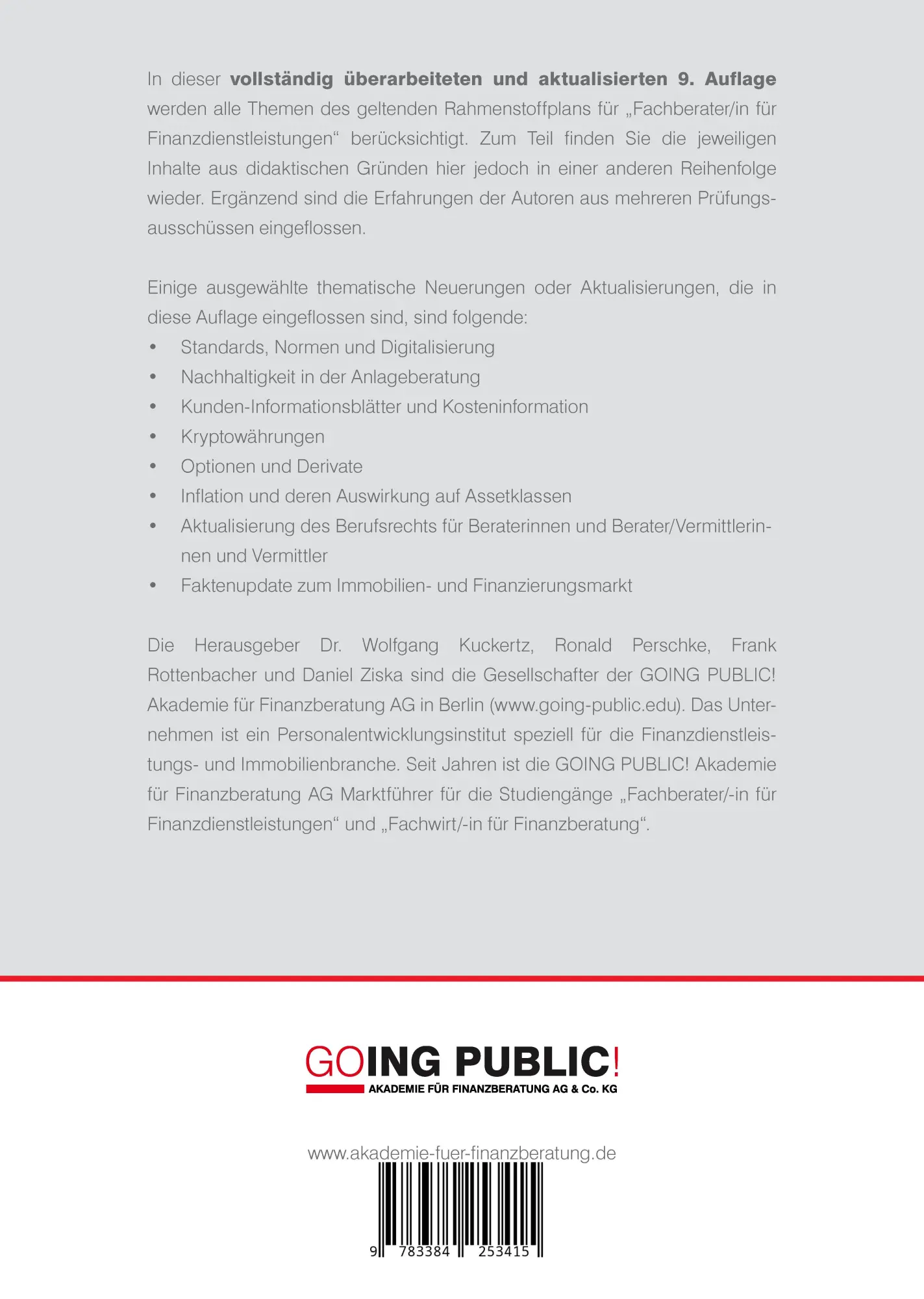 Rückseite: 9783384253415 | Praxiswissen Finanzdienstleistungen | AG | Buch | 864 S. | Deutsch