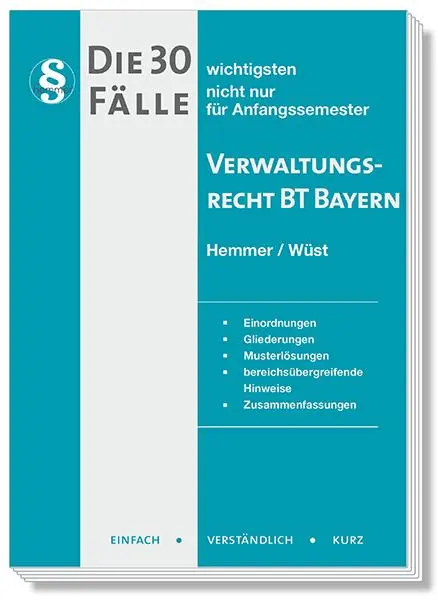 Cover: 9783968383415 | Die 30 wichtigsten Fälle Verwaltungsrecht BT Bayern | Heidorn (u. a.)