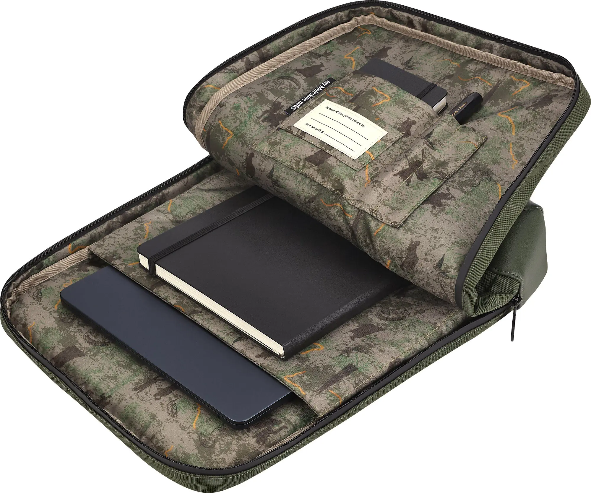Bild: 8056711513515 | Moleskine Der Herr der Ringe Metro Backpack Slim, Moosgrün | Deutsch