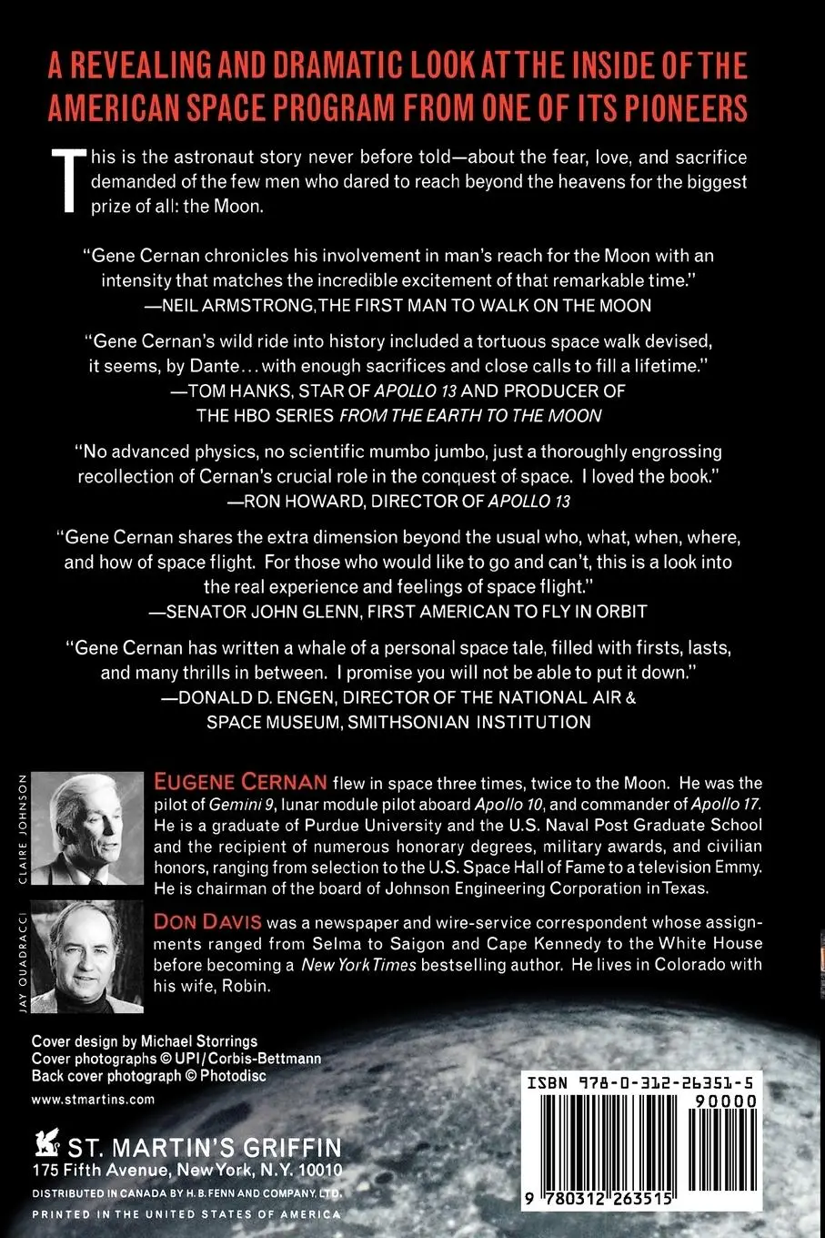 Rückseite: 9780312263515 | The Last Man on the Moon | Eugene Cernan (u. a.) | Taschenbuch | 2000