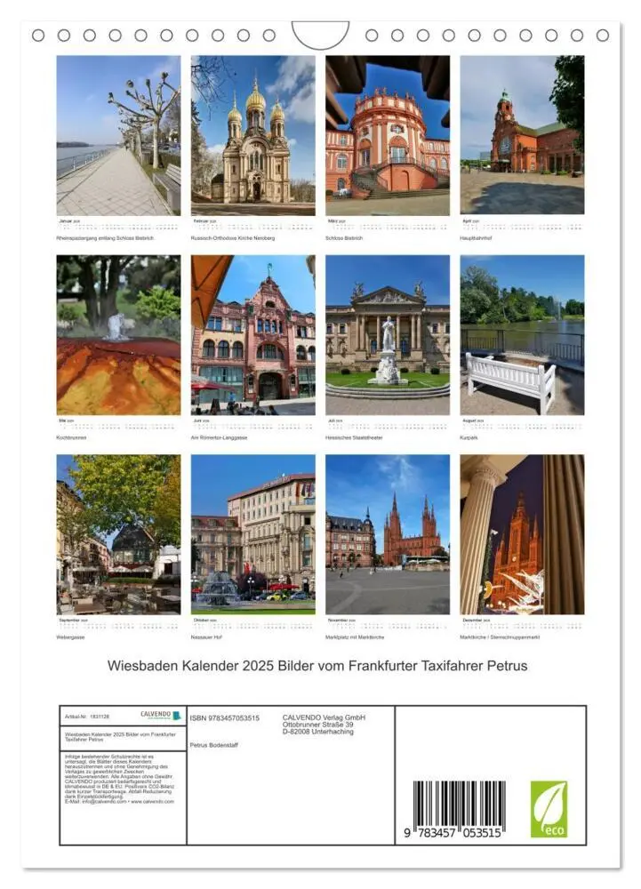 Bild: 9783457053515 | Wiesbaden Kalender 2025 Bilder vom Frankfurter Taxifahrer Petrus...