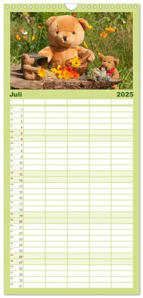 Bild: 9783457123515 | Familienplaner 2025 - Geliebte Bären - Teddys mit 5 Spalten...