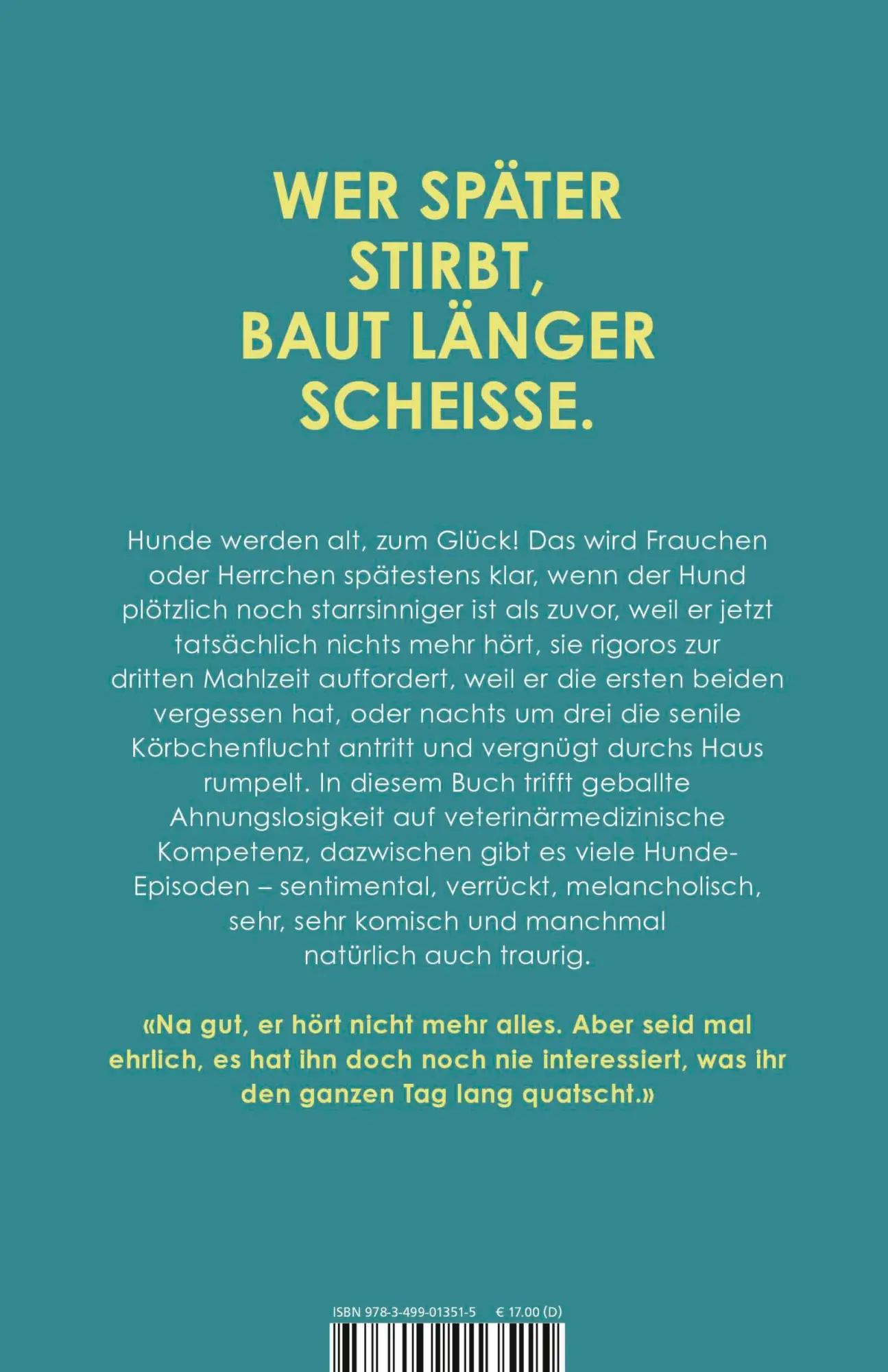 Rückseite: 9783499013515 | Graue Schnauze, großes Herz | Vom Glück, einen alten Hund zu haben