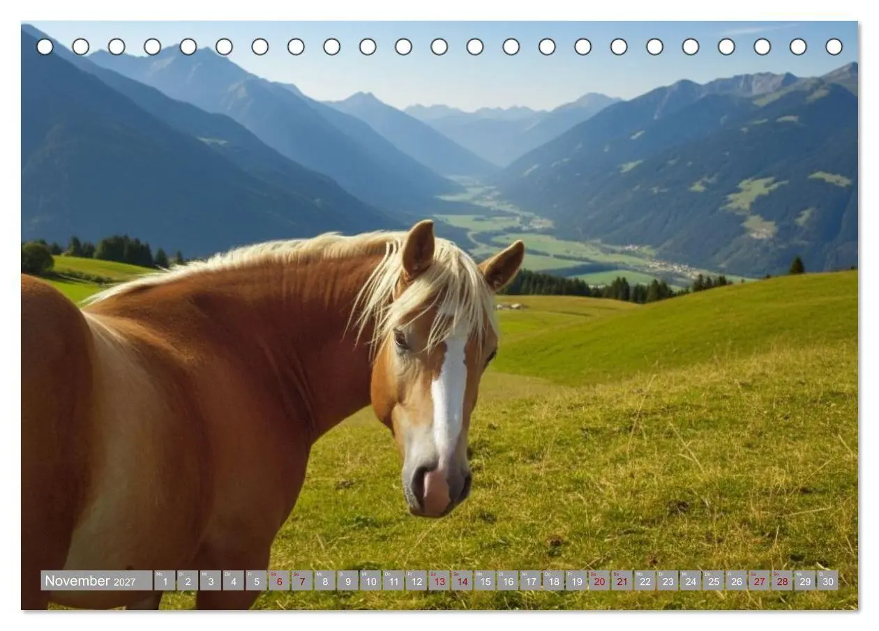 Bild: 9783516763515 | Alpentäler und Haflinger Pferde (Tischkalender 2027 DIN A5 quer),...
