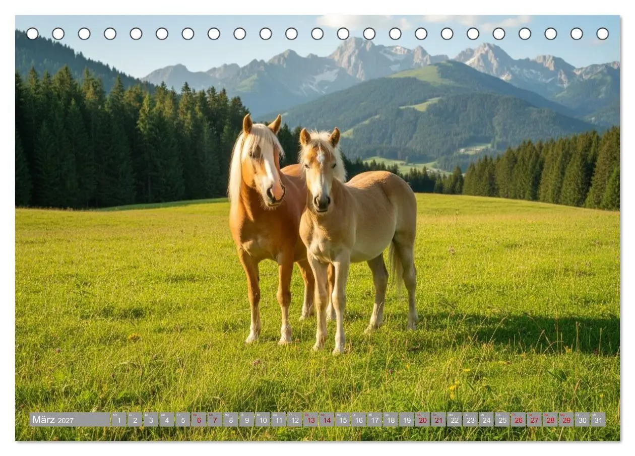 Bild: 9783516763515 | Alpentäler und Haflinger Pferde (Tischkalender 2027 DIN A5 quer),...