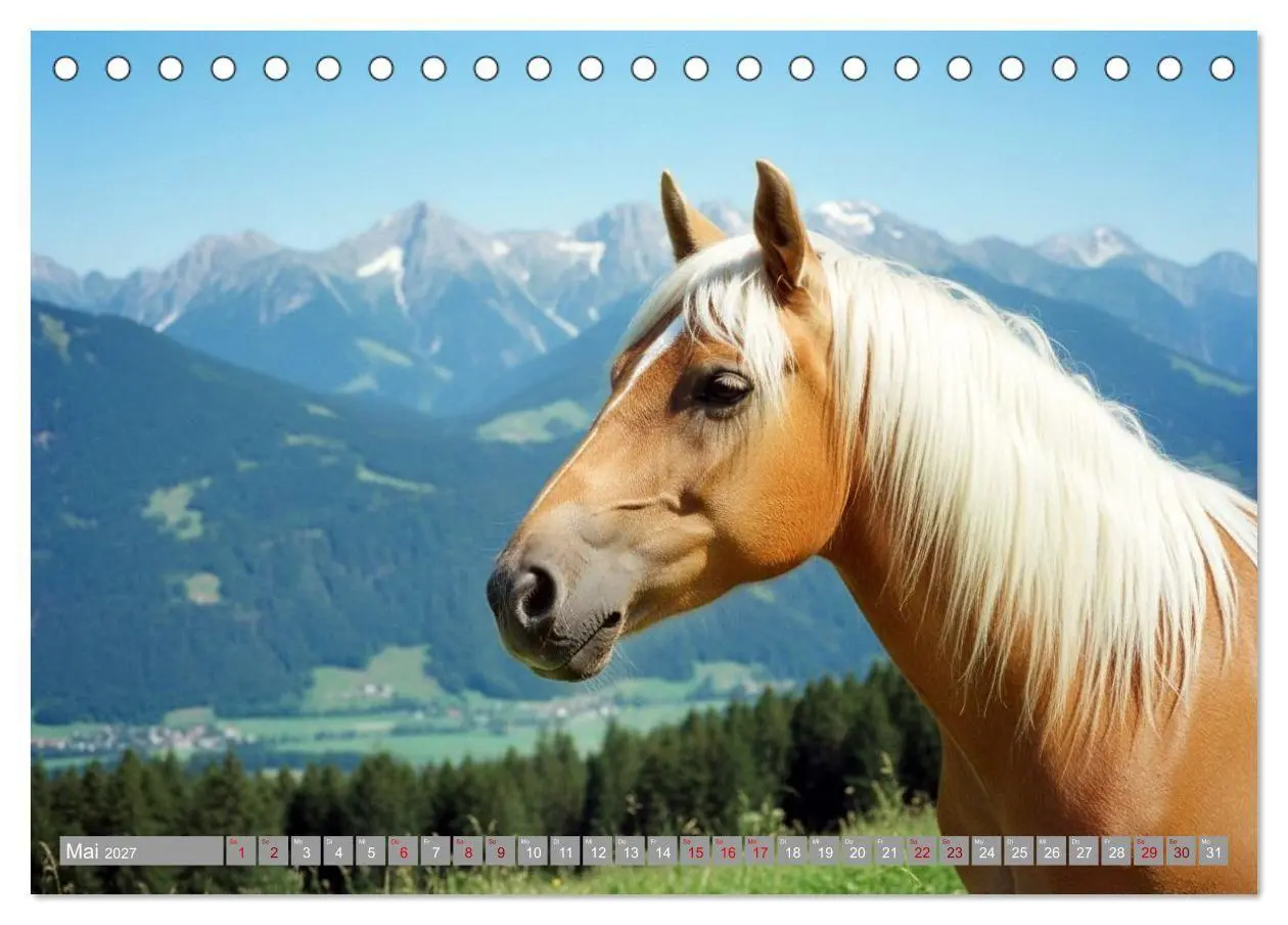 Bild: 9783516763515 | Alpentäler und Haflinger Pferde (Tischkalender 2027 DIN A5 quer),...