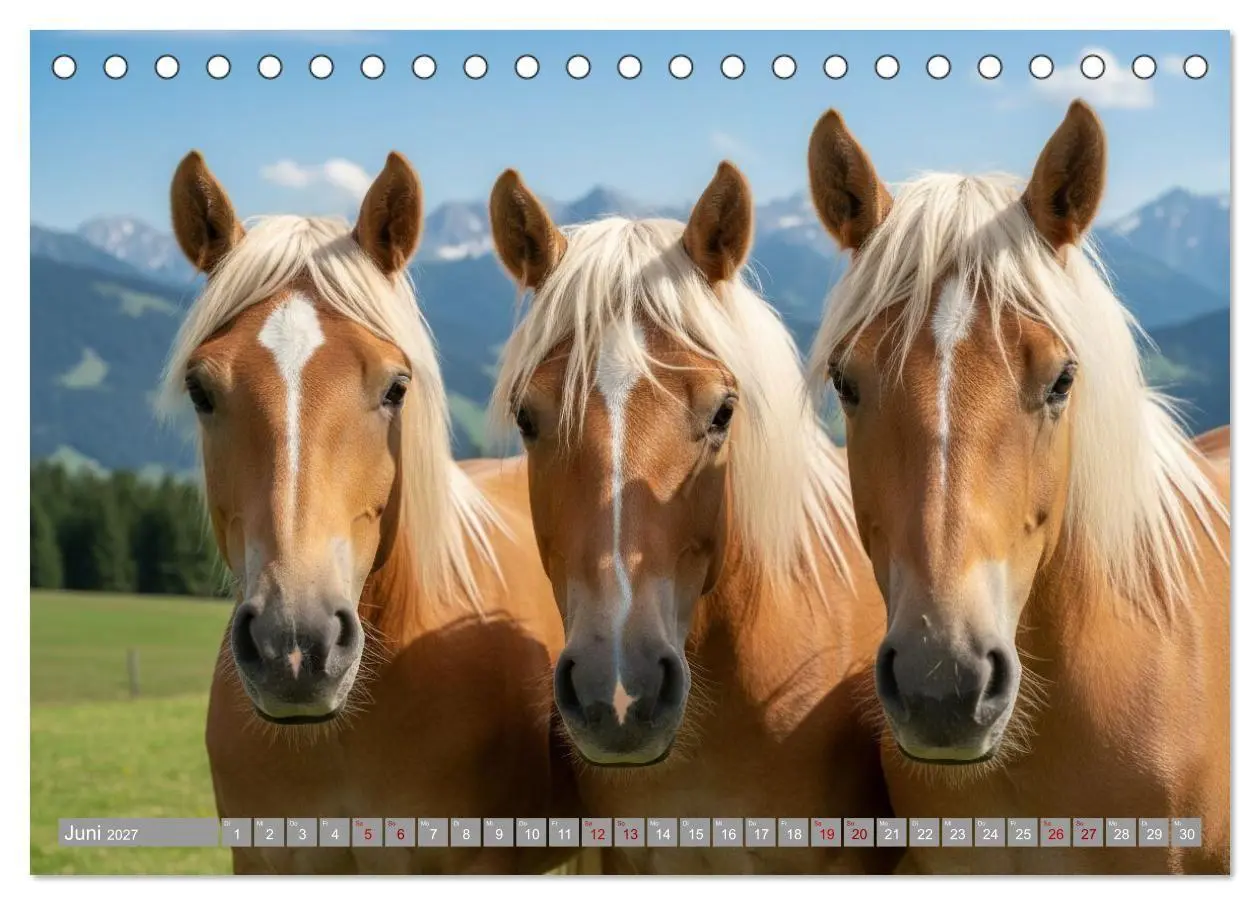 Bild: 9783516763515 | Alpentäler und Haflinger Pferde (Tischkalender 2027 DIN A5 quer),...