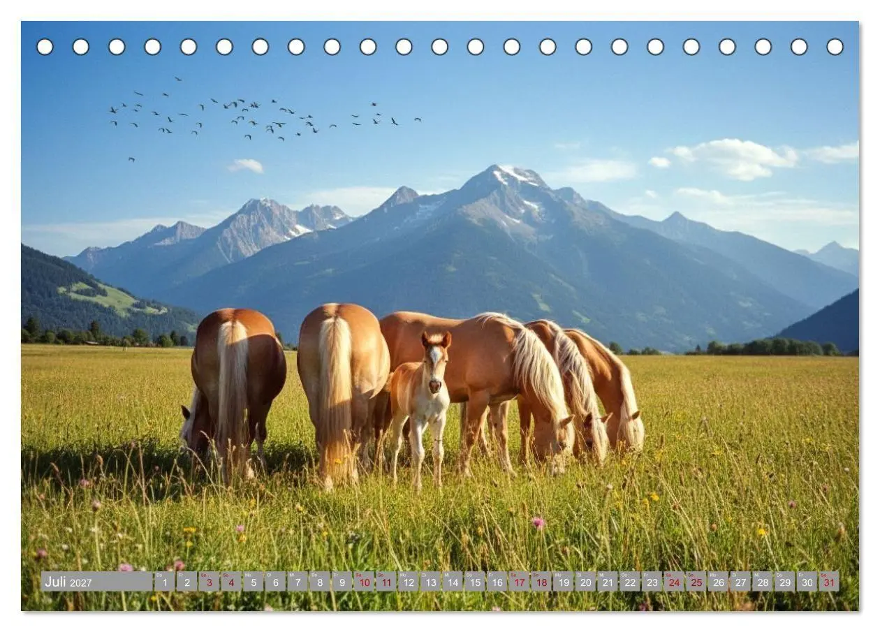 Bild: 9783516763515 | Alpentäler und Haflinger Pferde (Tischkalender 2027 DIN A5 quer),...