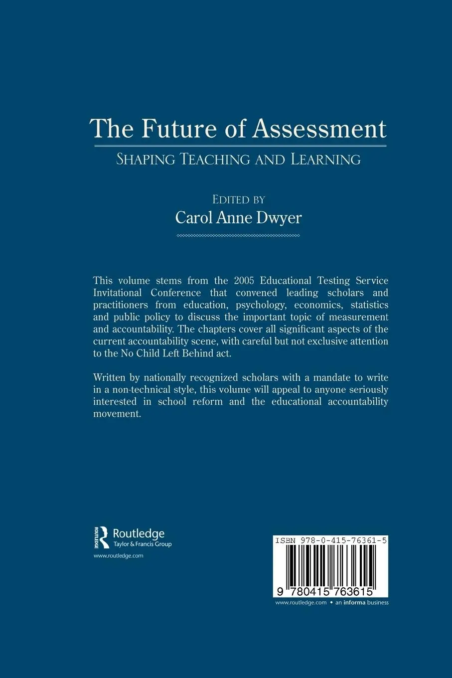 Rückseite: 9780415763615 | The Future of Assessment | Shaping Teaching and Learning | Dwyer