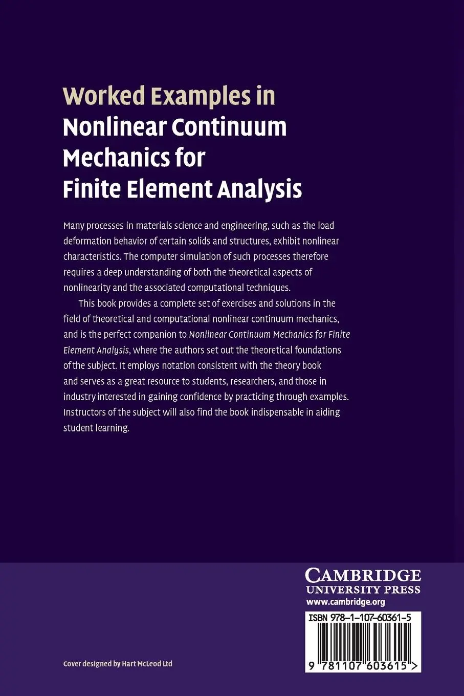Rückseite: 9781107603615 | Worked Examples in Nonlinear Continuum Mechanics for Finite Element...