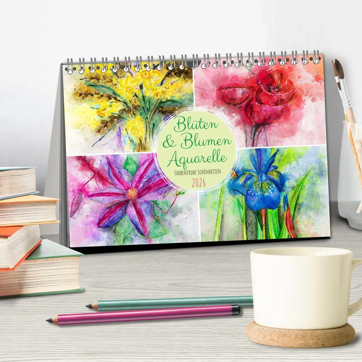 Bild: 9783457593615 | Blüten &amp; Blumen Aquarelle - Farbenfrohe Schönheiten (Tischkalender...
