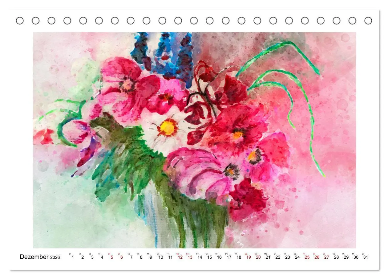 Bild: 9783457593615 | Blüten &amp; Blumen Aquarelle - Farbenfrohe Schönheiten (Tischkalender...