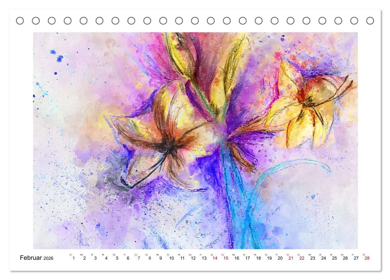 Bild: 9783457593615 | Blüten &amp; Blumen Aquarelle - Farbenfrohe Schönheiten (Tischkalender...