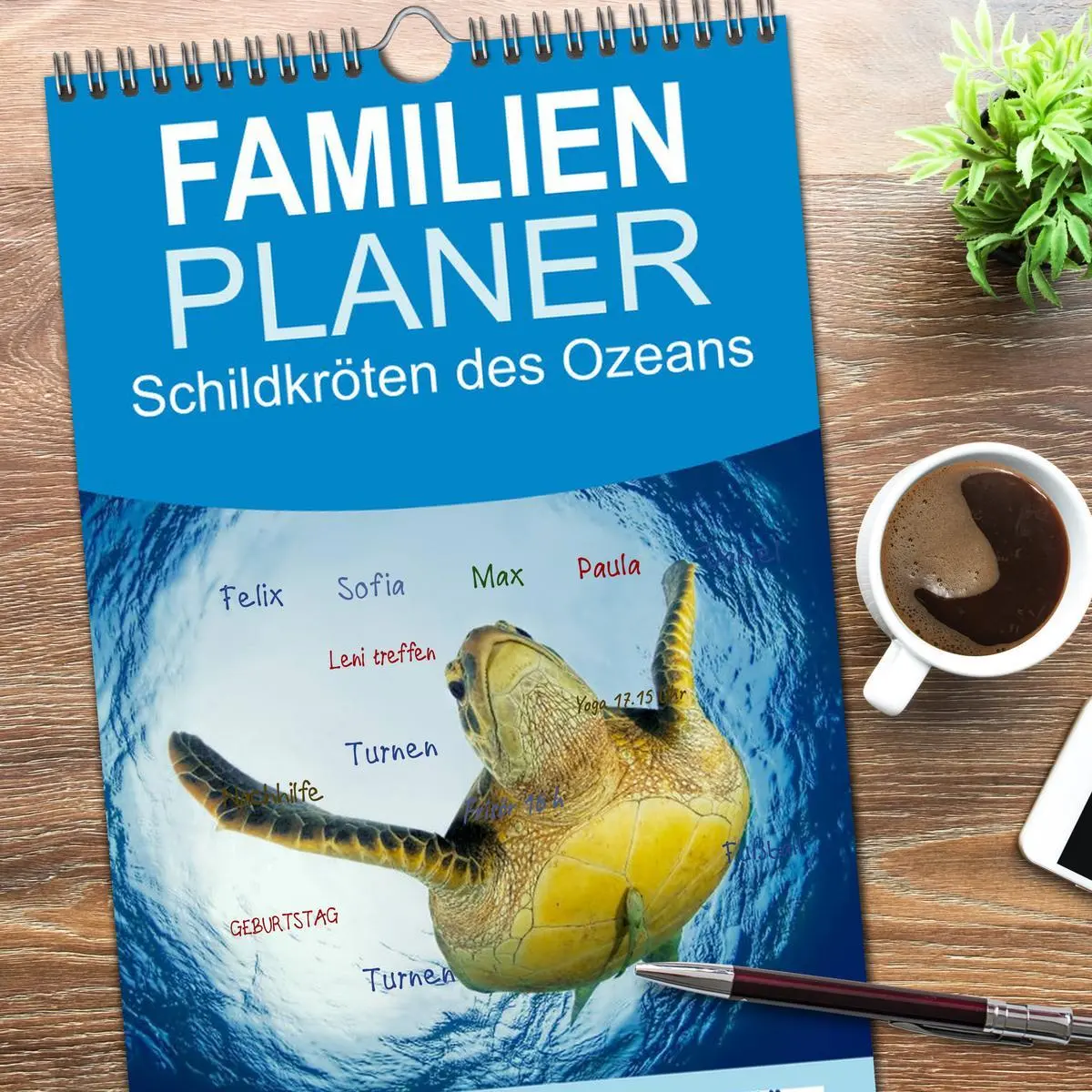 Bild: 9783516513615 | Familienplaner 2026 - Schildkröten des Ozeans mit 5 Spalten...
