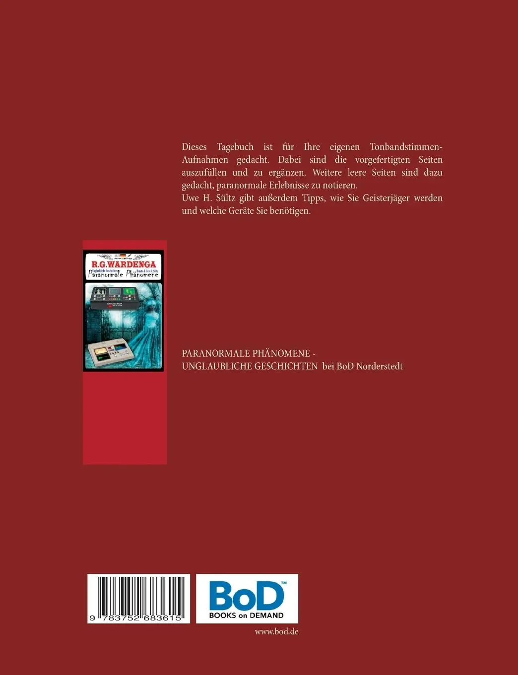 Rückseite: 9783752683615 | Tagebuch für Tonbandstimmen - Radiostimmen - Interdimensionale...