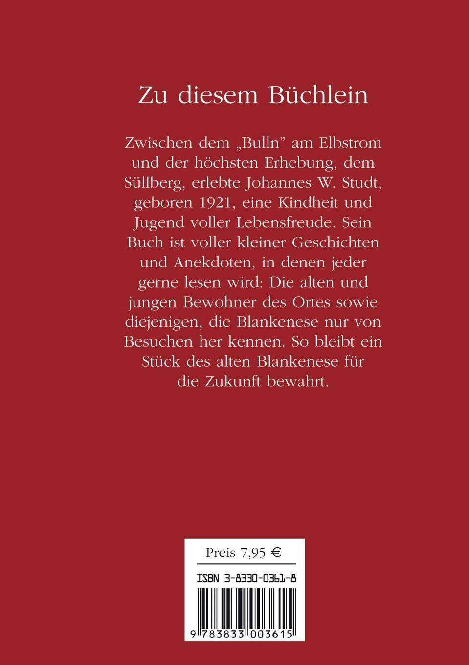 Rückseite: 9783833003615 | Zwischen Süllberg und Bulln | Eine Kindheit und Jugend in Blankenese
