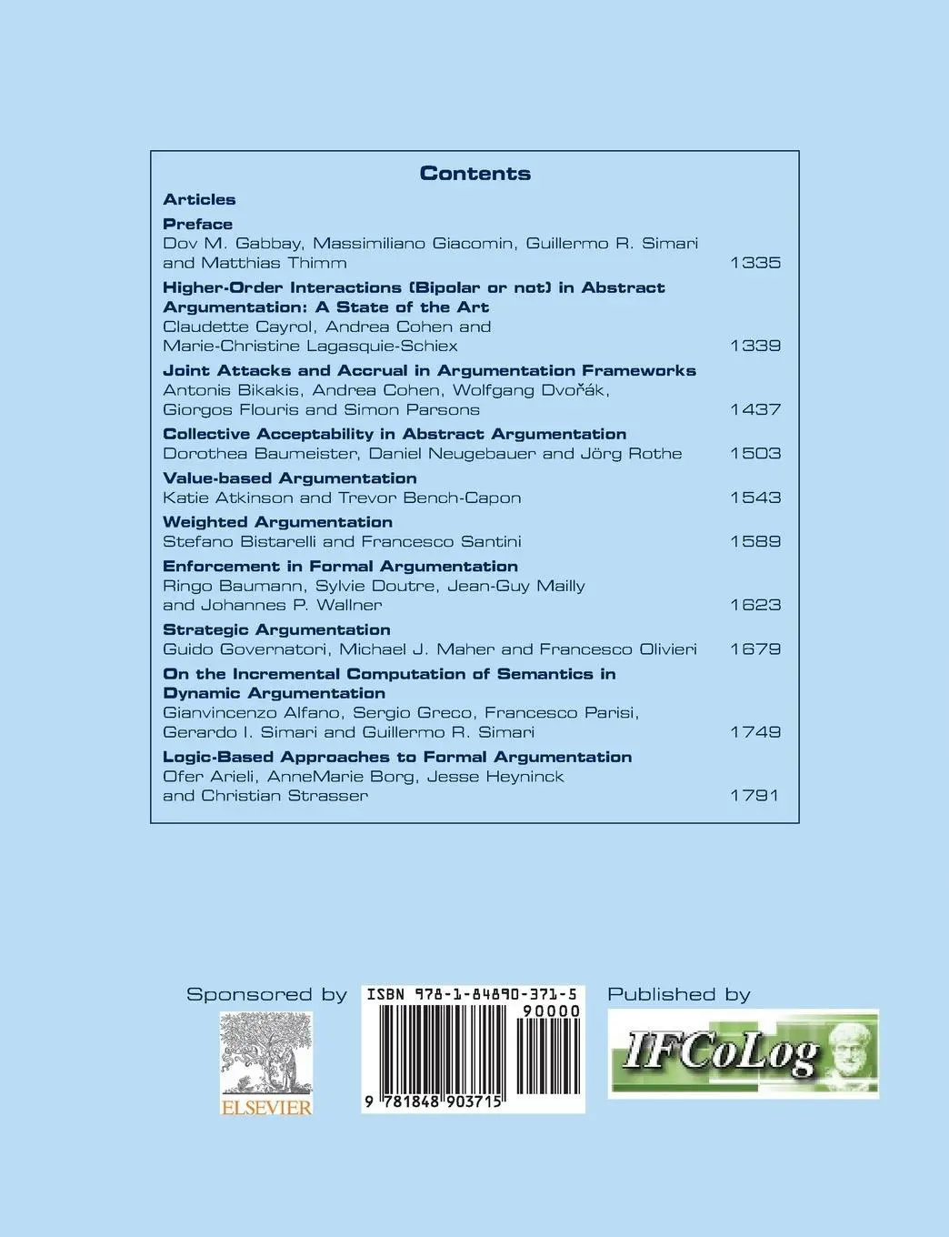 Rückseite: 9781848903715 | Journal of Applied Logics - The IfCoLog Journal of Logics and their...