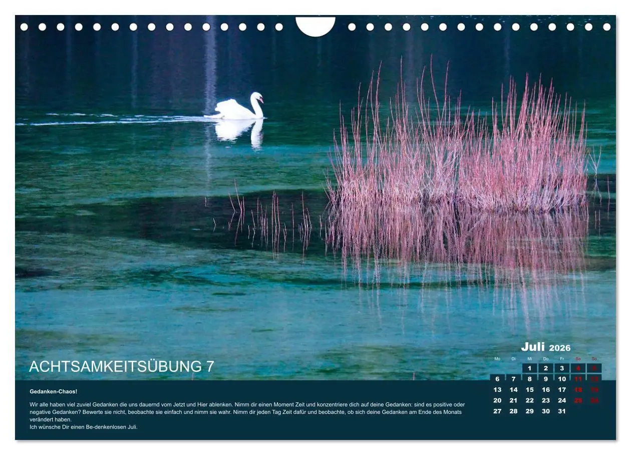 Bild: 9783457723715 | Achtsamkeit, 12 Übungen zu mehr Achtsamkeit. (Wandkalender 2026 DIN...