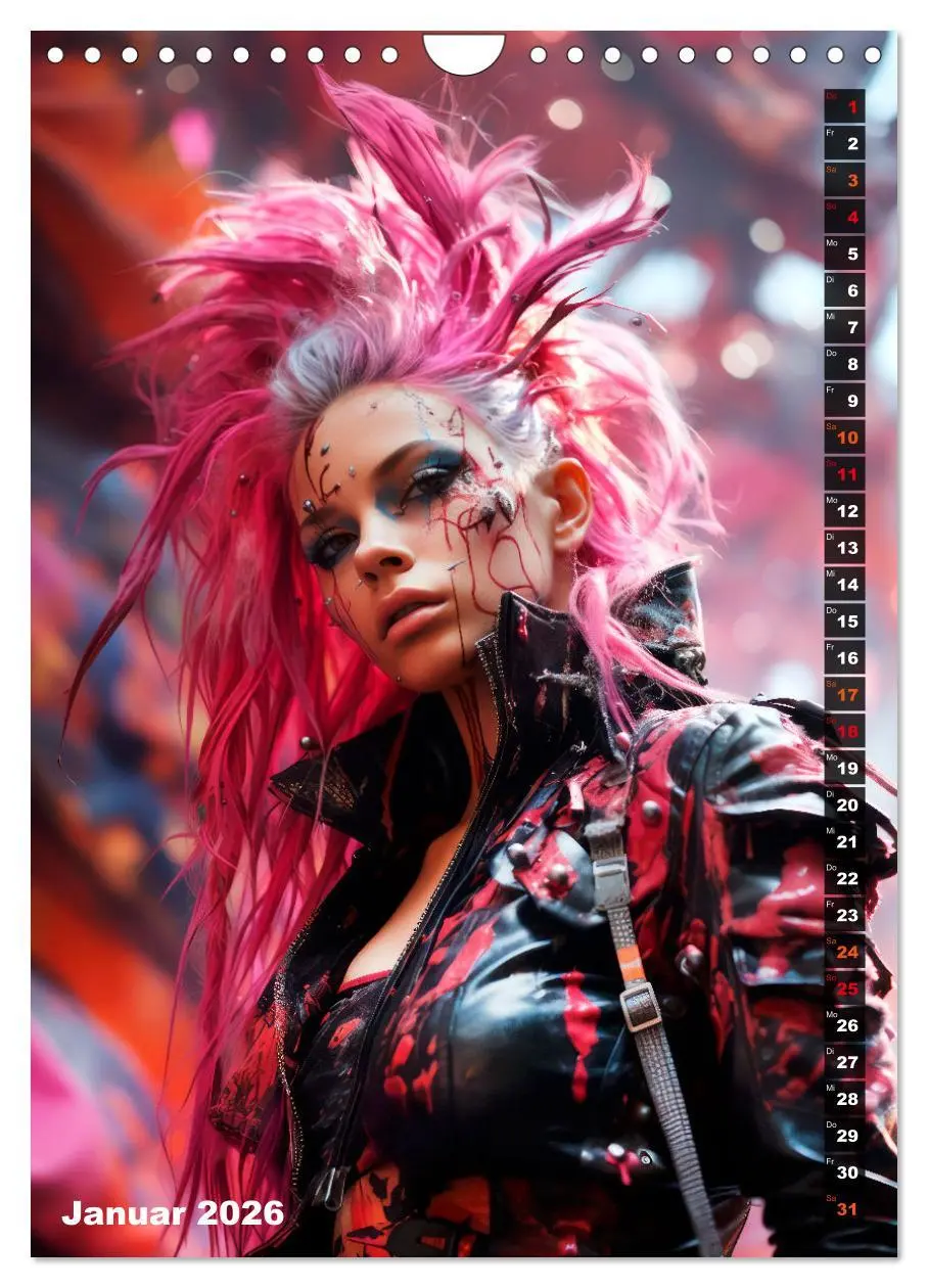 Bild: 9783516293715 | ROCKERINNEN Cyber, Goth, Punk und mehr (Wandkalender 2026 DIN A4...