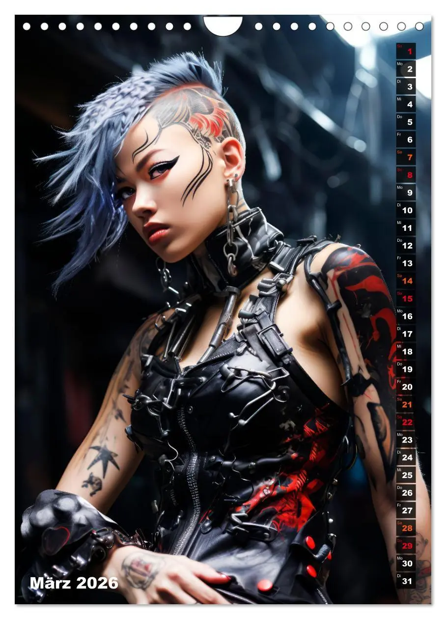 Bild: 9783516293715 | ROCKERINNEN Cyber, Goth, Punk und mehr (Wandkalender 2026 DIN A4...