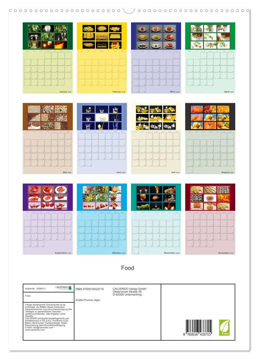 Bild: 9783516433715 | Food (hochwertiger Premium Wandkalender 2026 DIN A2 hoch),...