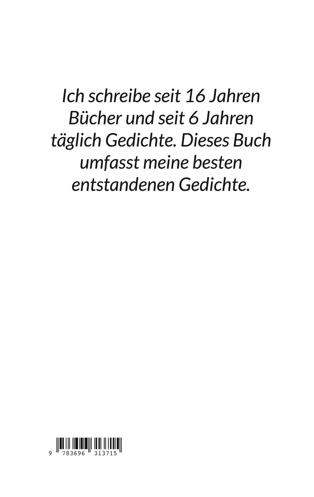 Rückseite: 9783696313715 | Meine besten Gedichte | 1/26 | Marie Kreßkiewitz | Taschenbuch | 36 S.