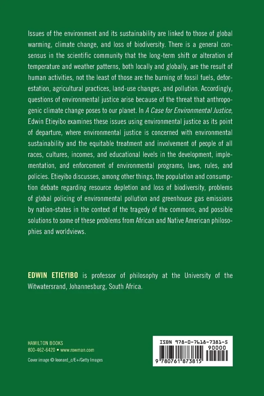 Rückseite: 9780761873815 | Case for Environmental Justice | Edwin Etieyibo | Taschenbuch | 2022