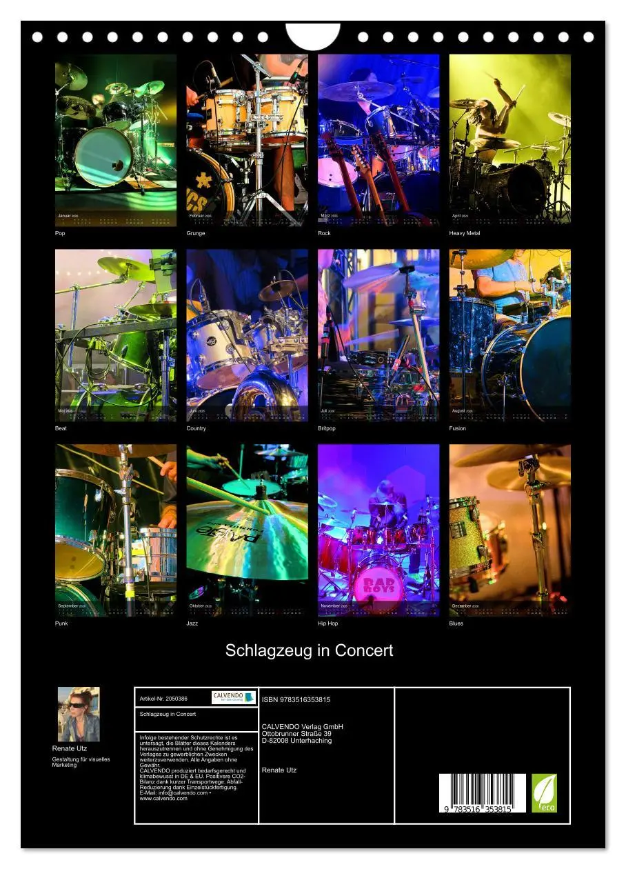 Bild: 9783516353815 | Schlagzeug in Concert (Wandkalender 2026 DIN A4 hoch), CALVENDO...