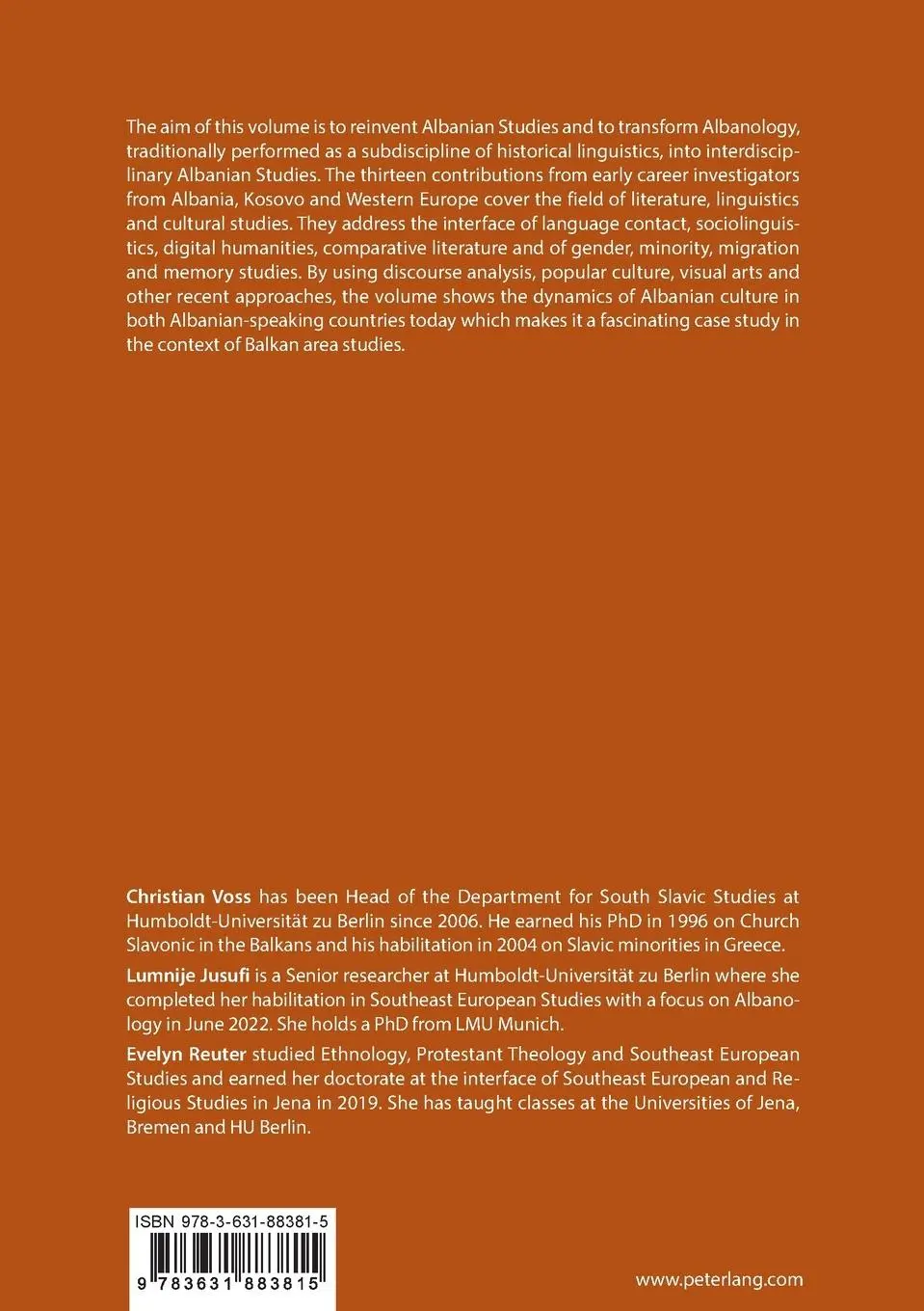 Rückseite: 9783631883815 | Innovative Paths of Albanology | Christian Voß (u. a.) | Taschenbuch