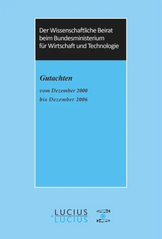 Cover: 9783828203815 | Der Wissenschaftliche Beirat beim Bundesministerium für Wirtschaft...