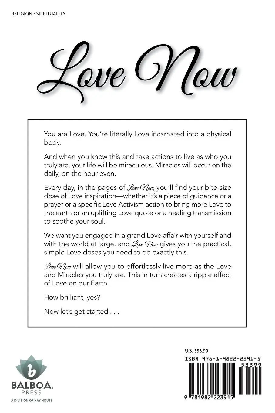 Rückseite: 9781982223915 | Love Now | Your Daily Dose of Love &amp; Miracles | Strang | Taschenbuch