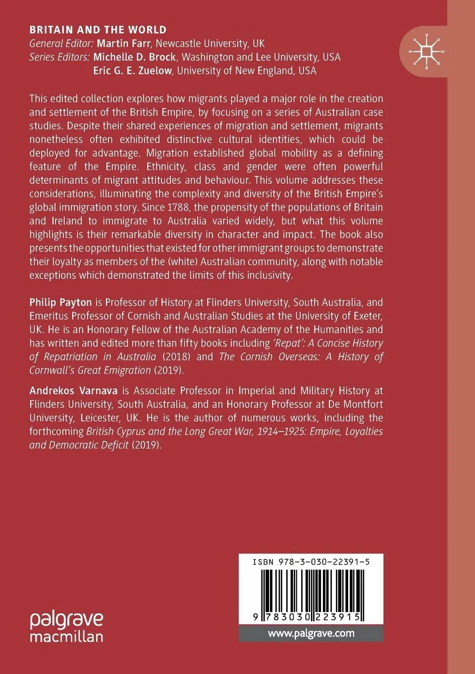 Rückseite: 9783030223915 | Australia, Migration and Empire | Immigrants in a Globalised World