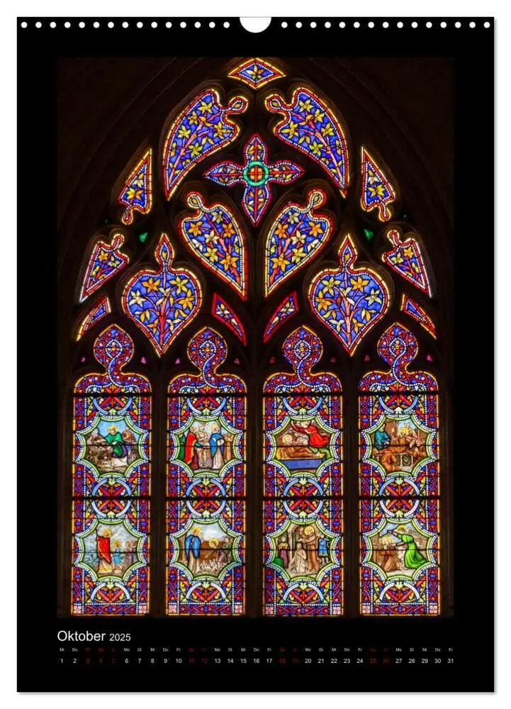 Bild: 9783435923915 | Kirchenfenster - Sakrale Glaskunst (Wandkalender 2025 DIN A3 hoch),...