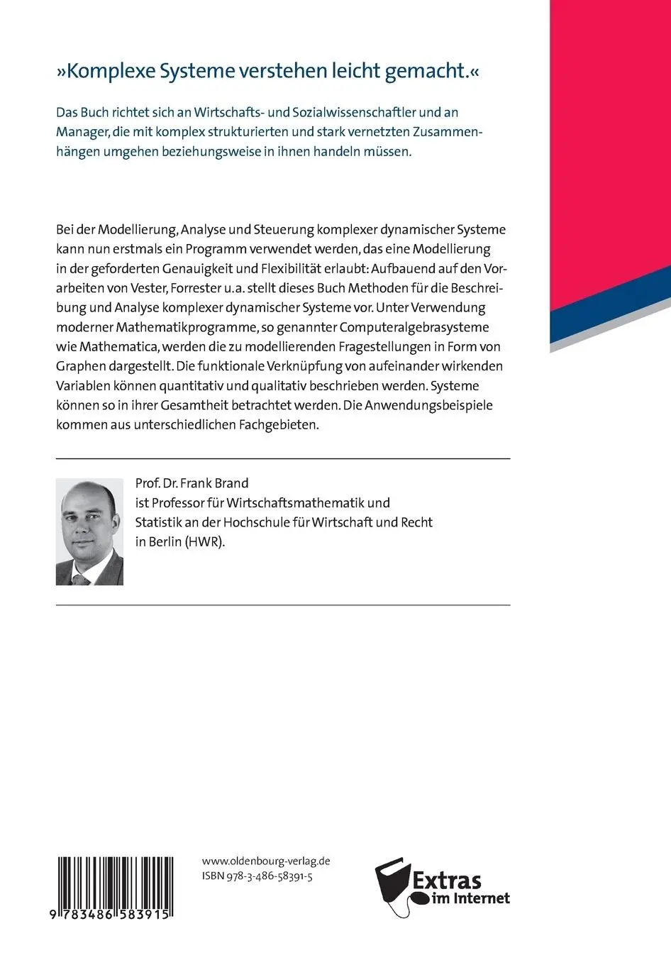 Rückseite: 9783486583915 | Komplexe Systeme | Neue Ansätze und zahlreiche Beispiele | Frank Brand