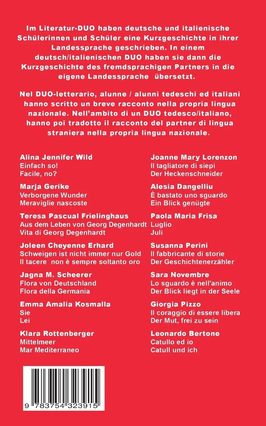 Rückseite: 9783754323915 | Literatur DUO Letterario 2021 | Völkerverständigung | Taschenbuch
