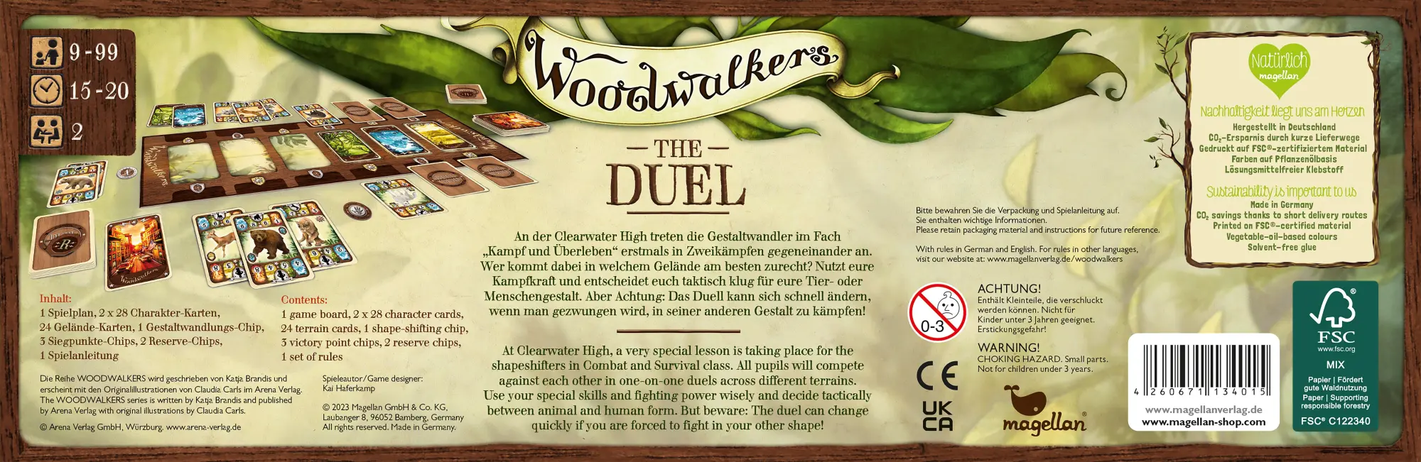 Rückseite: 4260671134015 | Woodwalkers - The Duel | Ein Duellkartenspiel für Kinder ab 9 Jahren