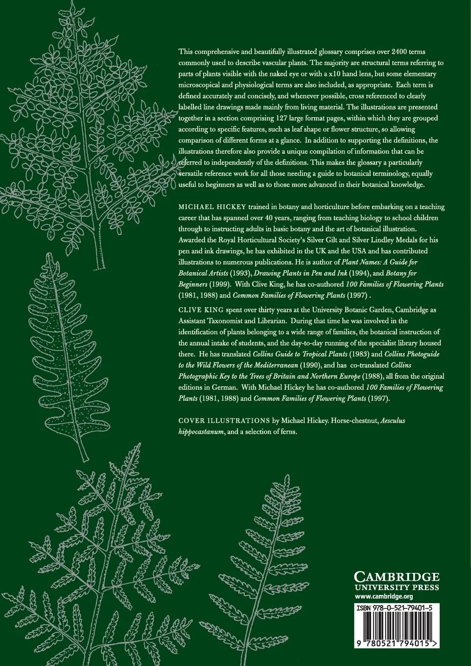Rückseite: 9780521794015 | The Cambridge Illustrated Glossary of Botanical Terms | Hickey (u. a.)