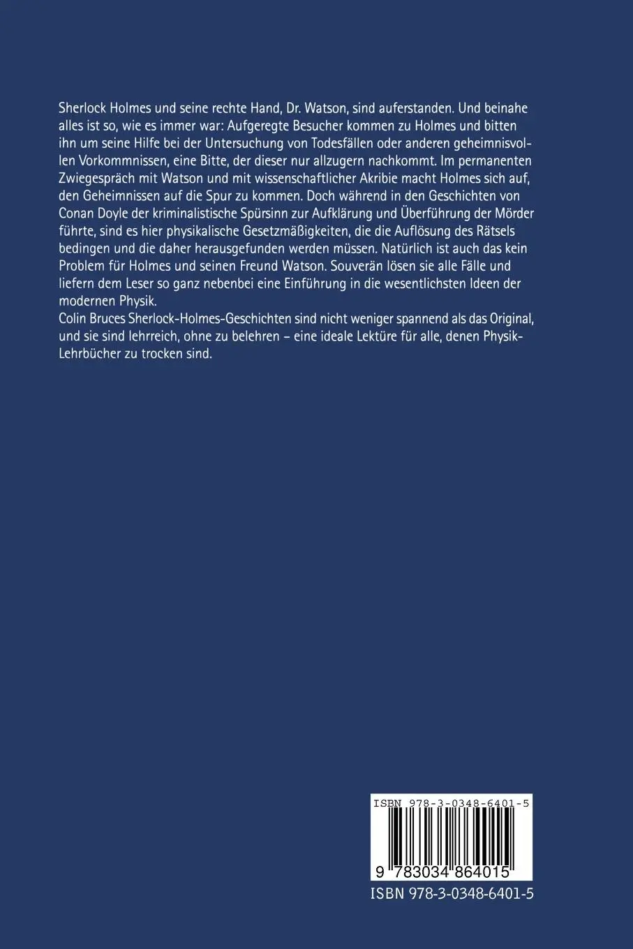 Rückseite: 9783034864015 | Sherlock Holmes und der Energie-Anarchist | Bruce Colin | Taschenbuch