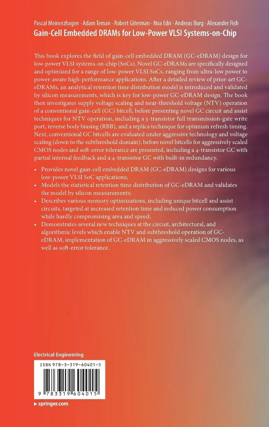 Rückseite: 9783319604015 | Gain-Cell Embedded DRAMs for Low-Power VLSI Systems-on-Chip | Buch