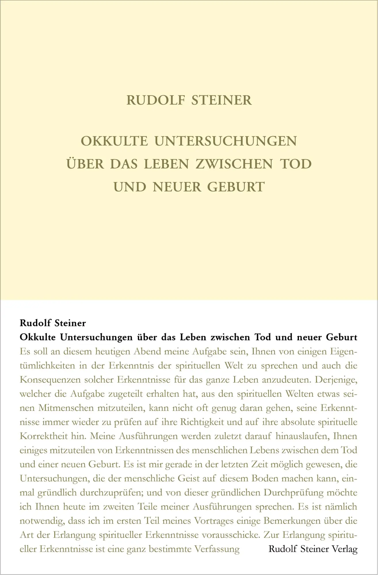 Cover: 9783727414015 | Okkulte Untersuchungen über das Leben zwischen Tod und neuer Geburt