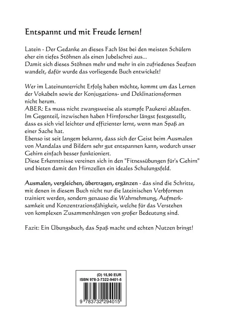 Rückseite: 9783732294015 | Latein - Mandalas und Bilder zum Ausmalen | Veronika Puzio | Buch