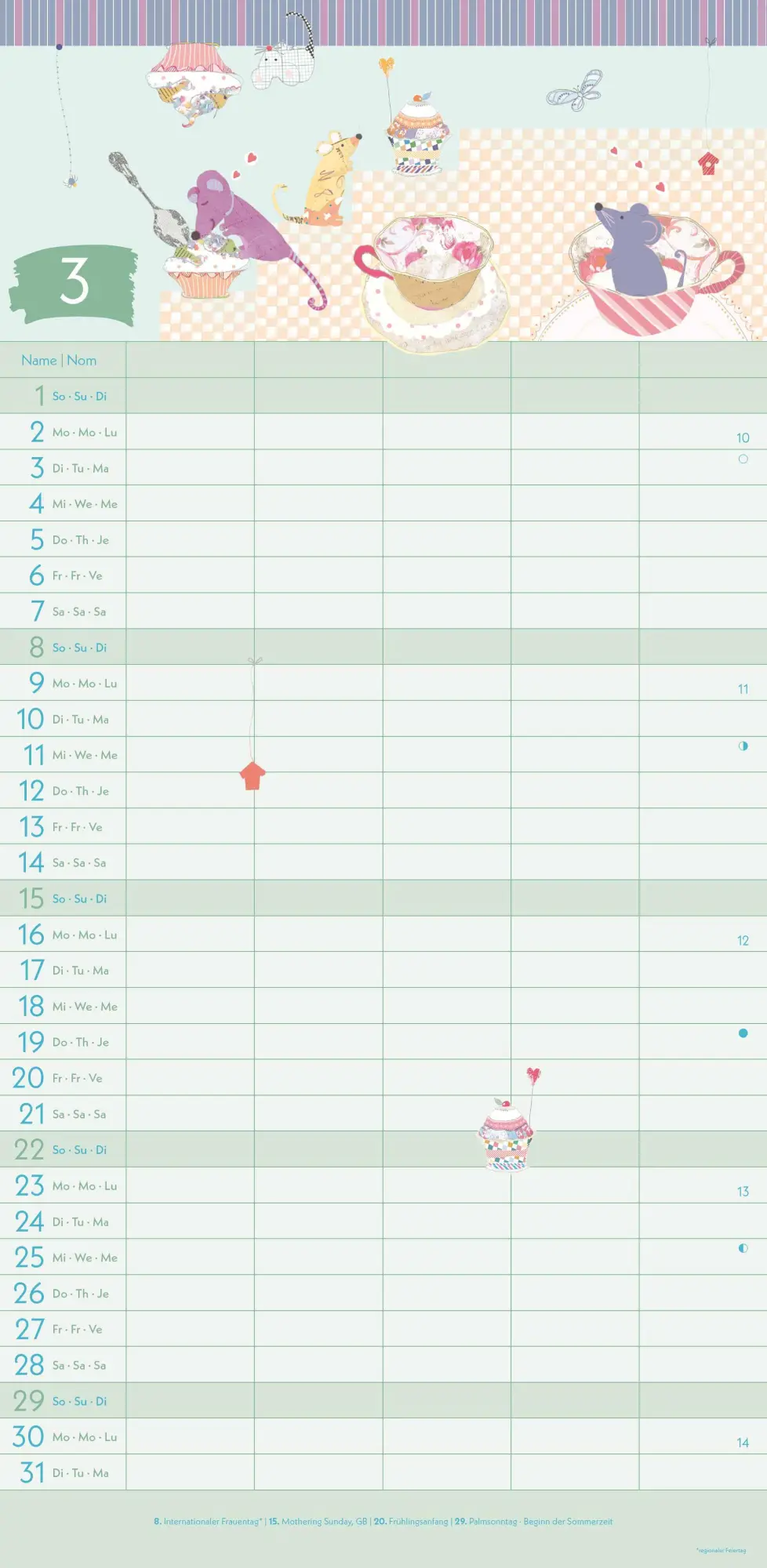 Bild: 4069095004115 | GreenLine Turnowsky 2026 Familienplaner -Wandkalender -...
