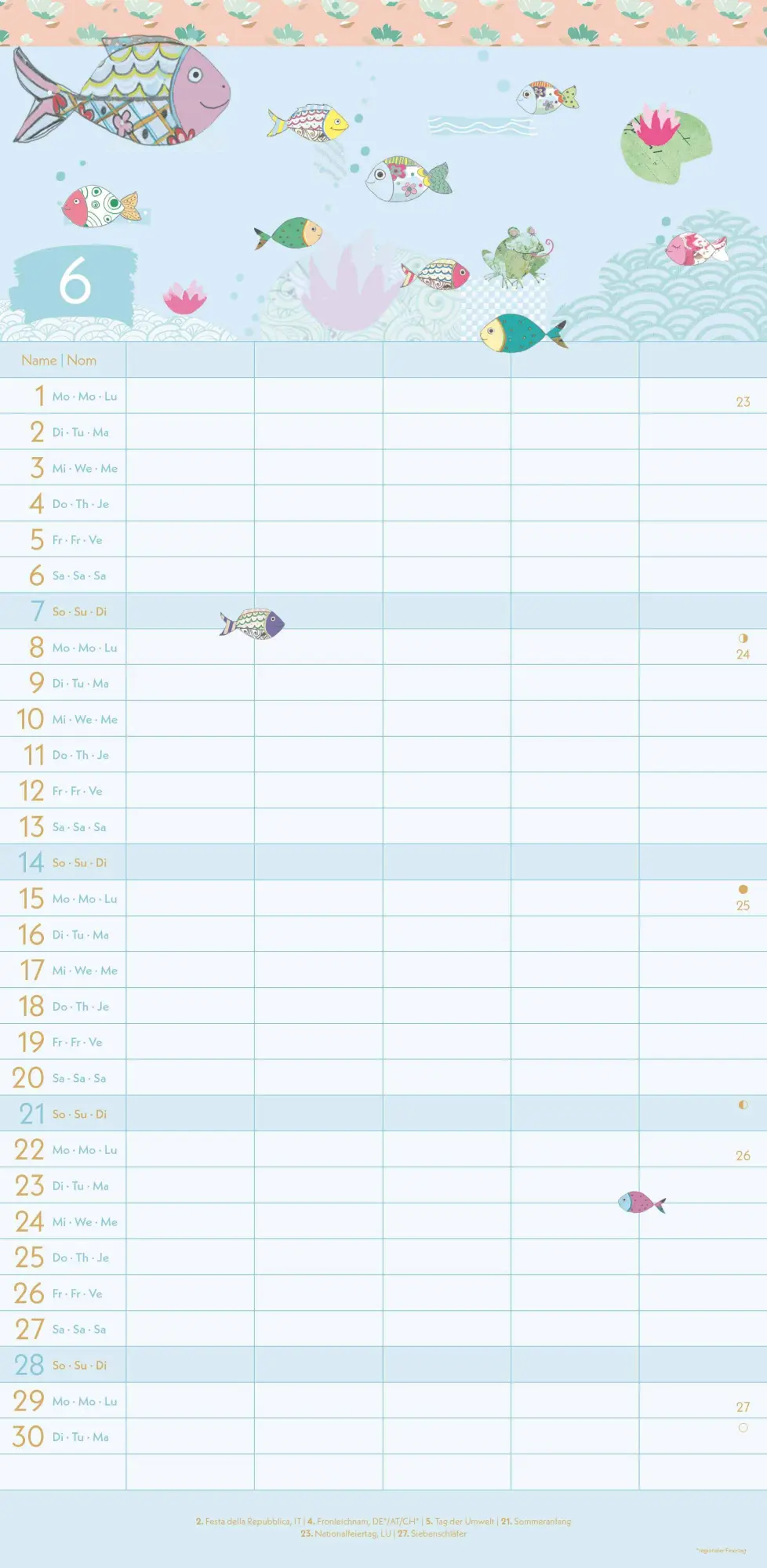 Bild: 4069095004115 | GreenLine Turnowsky 2026 Familienplaner -Wandkalender -...