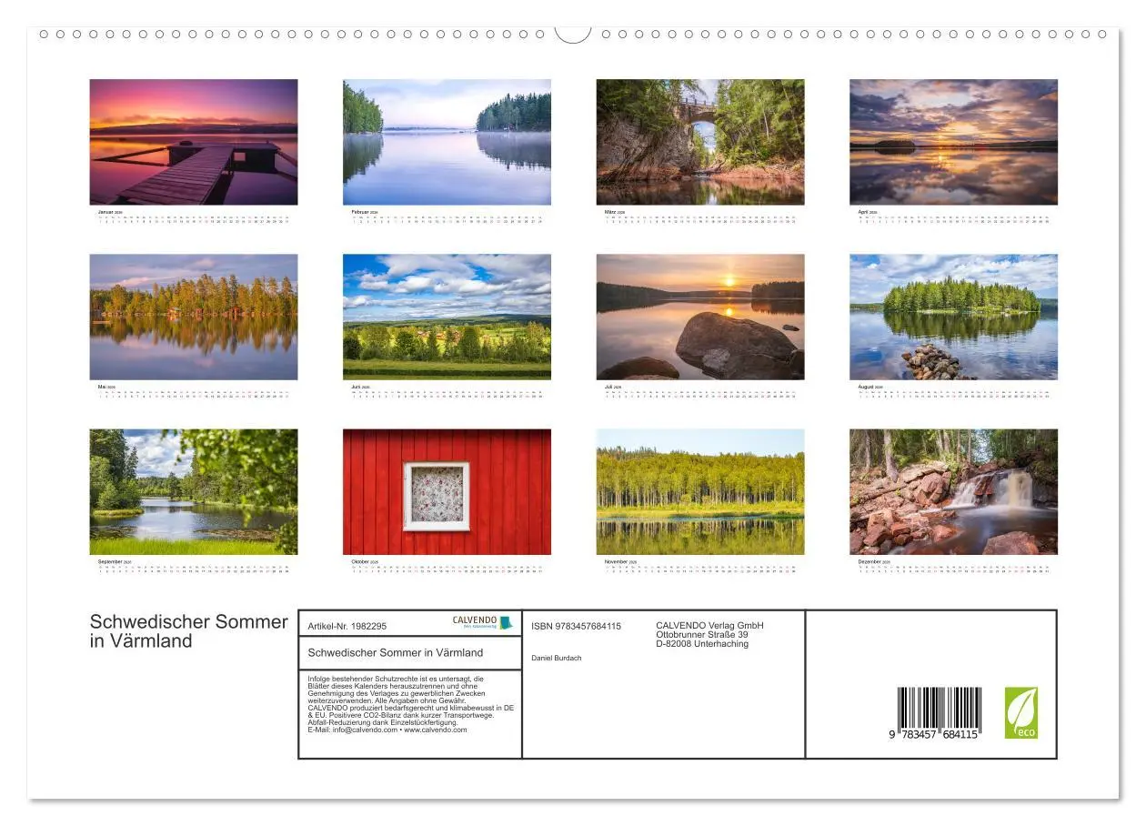 Bild: 9783457684115 | Schwedischer Sommer in Värmland (hochwertiger Premium Wandkalender...